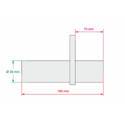 3006642H Svornjak s podmazivanjem Fi 35x185 mm za utovarne platforme Ama